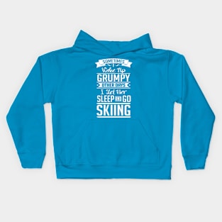 I let her sleep and go skiing (white) Kids Hoodie